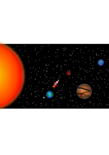 Sluneční soustavě Vektor Klipart