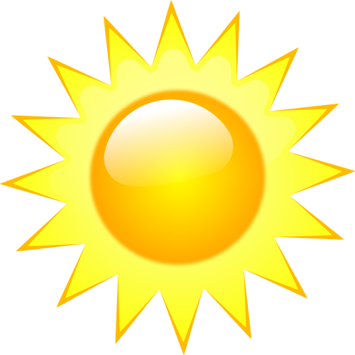 Immagine vettoriale del simbolo di colore di previsioni meteo per Cielo soleggiato