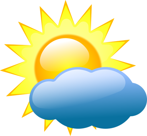 Vector miniaturi de prognoza meteo culoare simbol pentru cer parţial înnorat