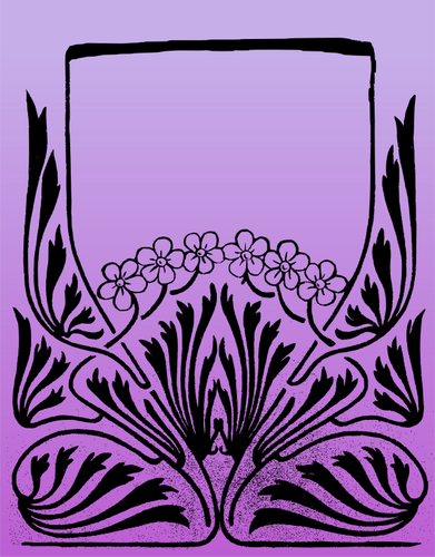 Immagine vettoriale di sei fiore viola frame