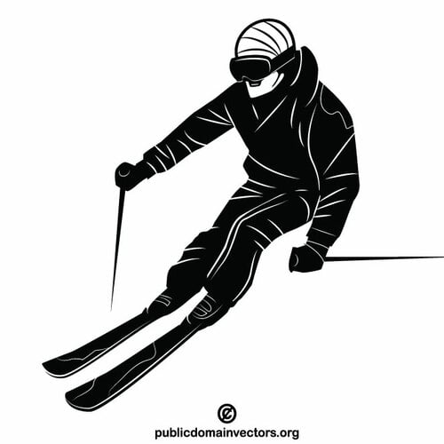 Esquiador en la pista de esquí