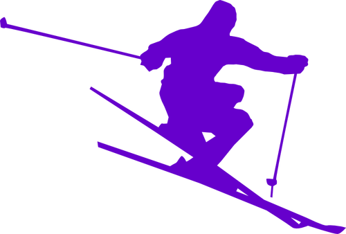 Silhouette vector drawing of skier