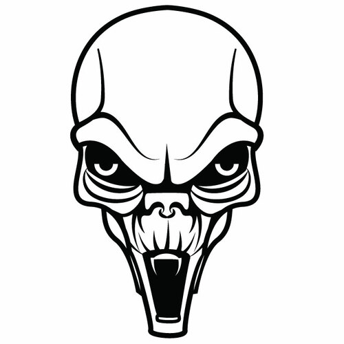 Siluet tengkorak alien