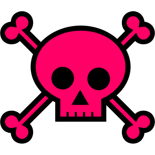 Vector de señal de muerte Rosa calavera dibujo