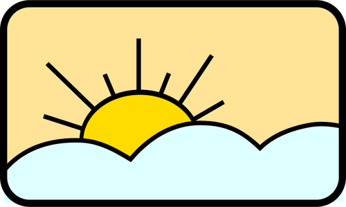 Zon in hemel vector tekening