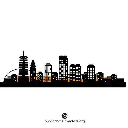 City skyline siluett ClipArt