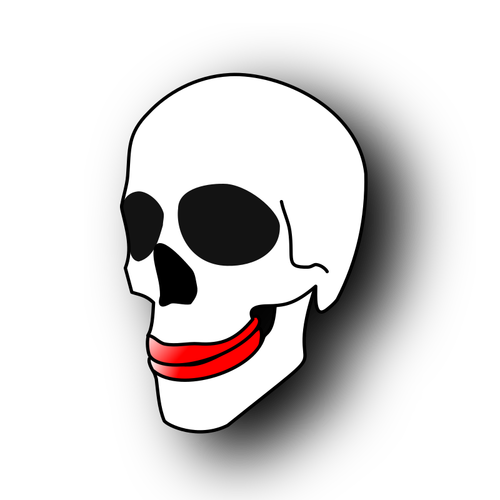 Calavera fea con labios rojos vector imagen