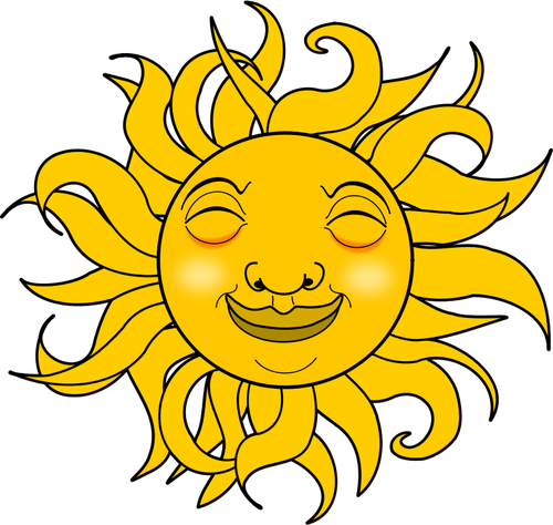 Imagem de vetor sol sorridente verão