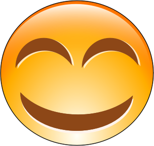 Vector clip art of orange cheeky smiley