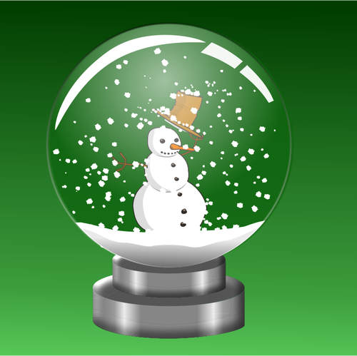 Bonhomme de neige en illustration vectorielle de boule de cristal