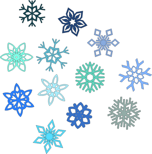 Illustration vectorielle de sélection des flocons de neige