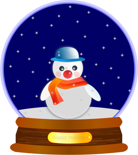 Imágenes Prediseñadas Vector del ornamento del globo muñeco de nieve