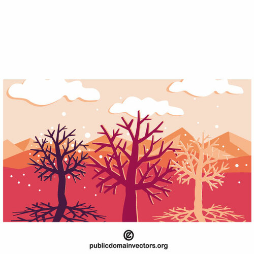 Gráficos de invierno paisaje clip art