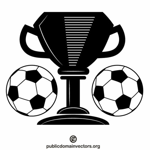 Fotbollar och en trofé