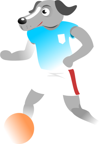 Fútbol perro vector de la imagen