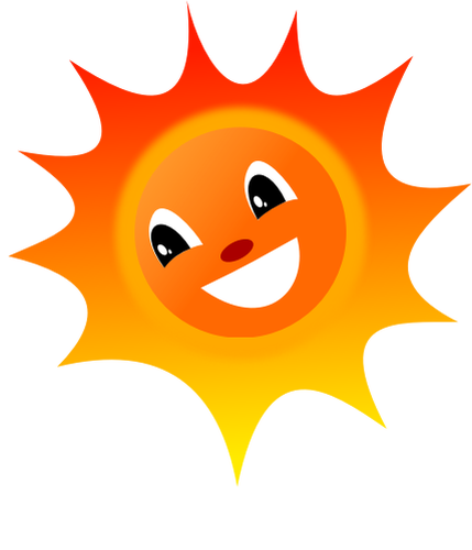 Ilustración de vector de sol sonriente. Vector de