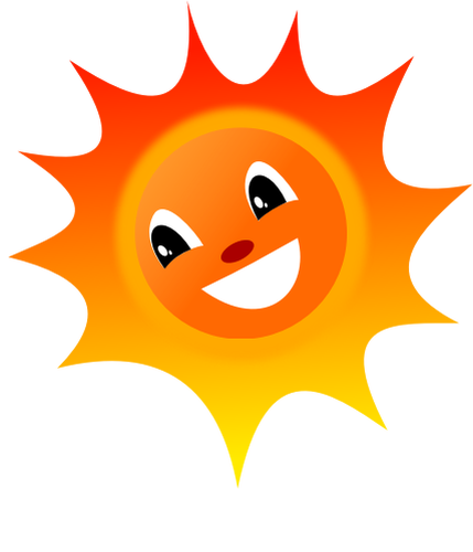 Illustration de vecteur soleil souriante. Vector