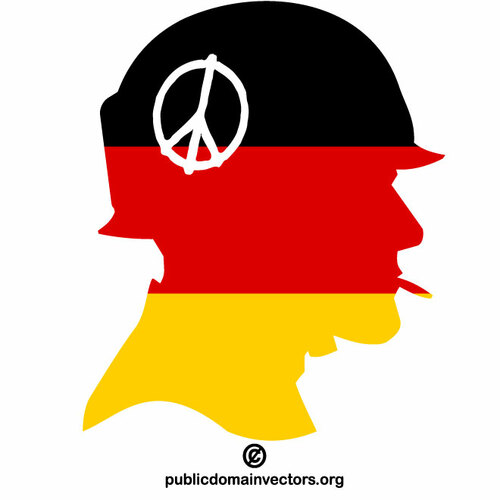 Silhouette de soldat avec l’indicateur allemand