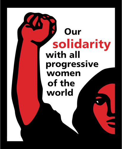 Solidarietà con tutte le donne progressiva del mondo poster vettoriale ClipArt