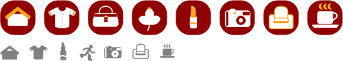 休日のアイコンと記号のセットのベクトル描画