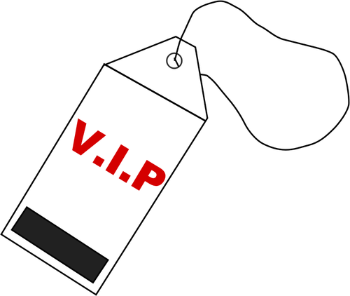 빨간색과 검은색 VIP 태그의 그림