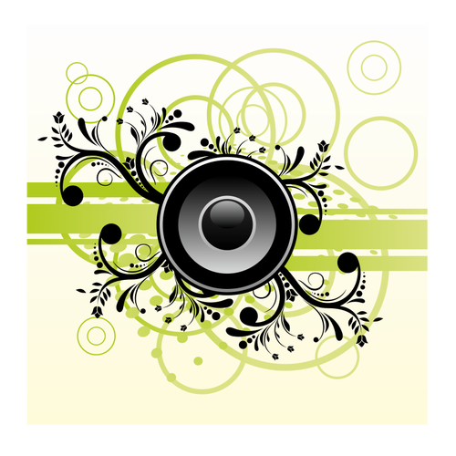 Speaker on abstract background vector illustration