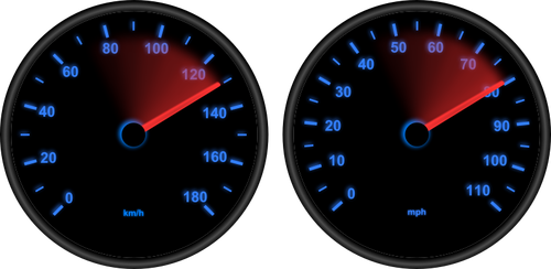 Vectorafbeeldingen van snelheidsmeter