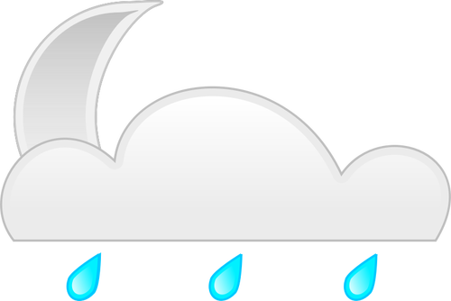 Vektorigrafiikka pastellinvärisestä sateisen pilven merkistä