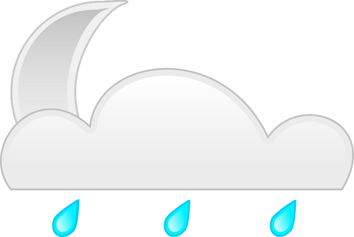 Vector graphics of pastel colored rainy cloud sign