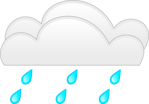 Vektorritning av pastellfärgade overcloud regn tecken