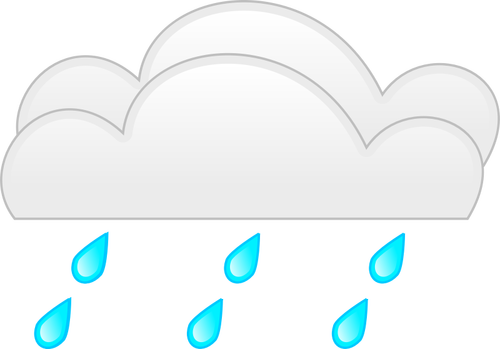 Vector drawing of pastel colored overcloud heavy rain sign