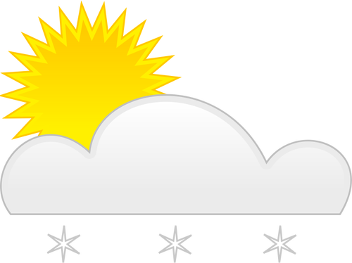 Pastellfärgade symbol för soligt med snö vektor illustration