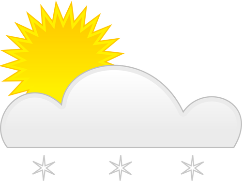 Pastel colored symbol for sunny with snow vector illustration