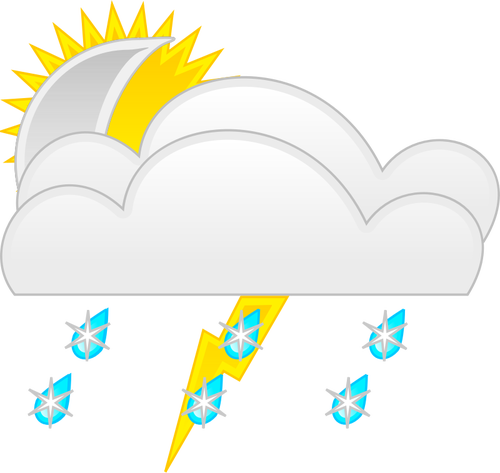 Graphiques vectoriels de prévisions météo symbole de couleur pour la pluie de glace