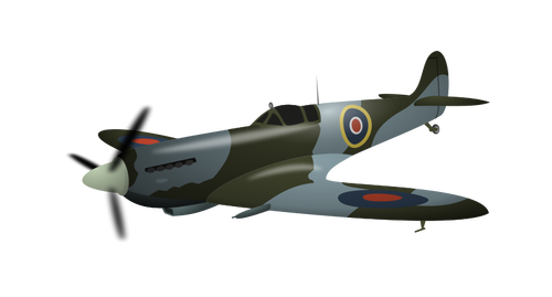 Supermarine Spitfire vliegtuig vectorillustratie