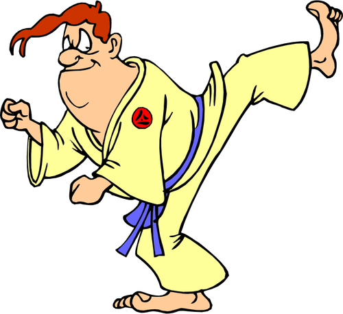 Karate mann trener vektorgrafikk utklipp