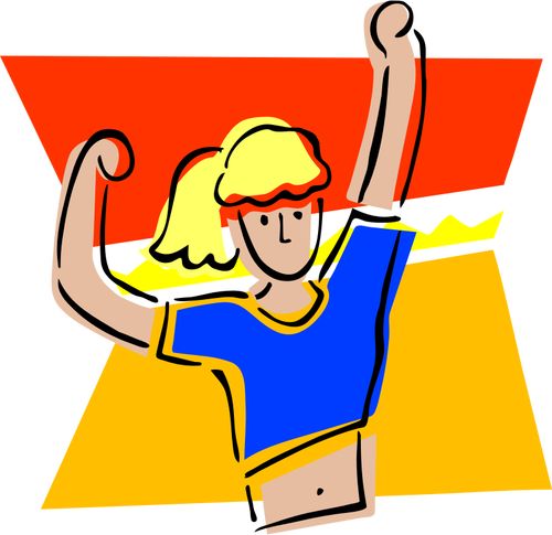 Nainen tekemässä aerobic vektori ClipArt