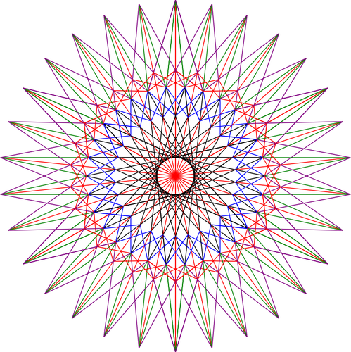 Иллюстрация анимированных звезда из геометрических фигур