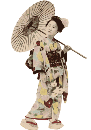 Vektori kuva kimono lady stereotypia