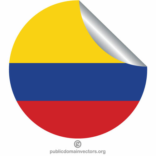 Kolumbijská vlajka na odlupovací nálepce
