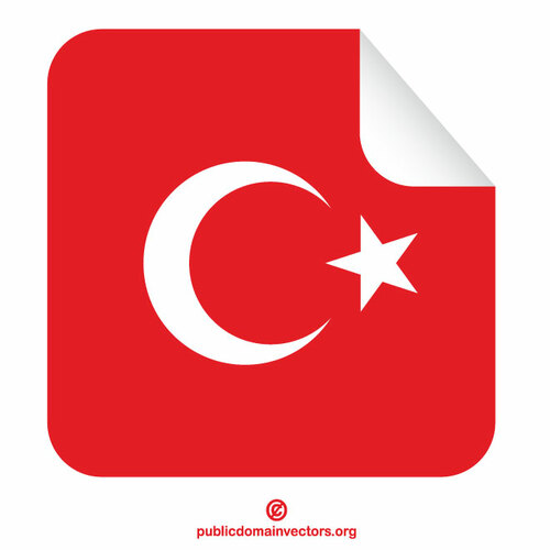 Площадь наклейка Турецкий флаг
