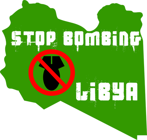 Vektorgrafikk stoppe bombingen Libya etiketten