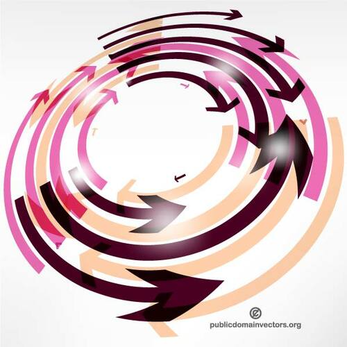 Abstract colored arrows forming circular shape vector image