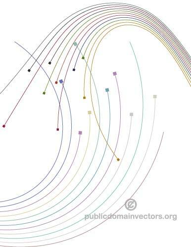 Courbes des lignes colorées sur fond blanc