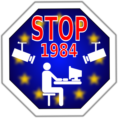 Stop 1984 in Europe vector image