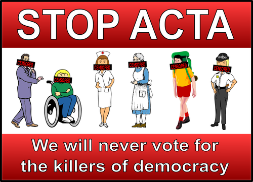 Arrêt ACTA vector clipart