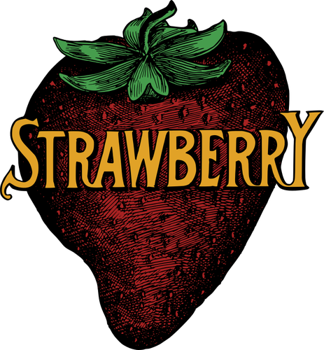 Strawberry with text