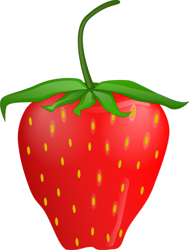 Vector clip art of strawberry with stem