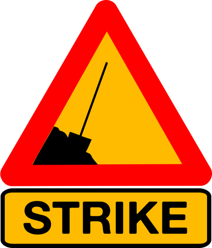 Ilustración de vector de señal con la palabra "huelga"