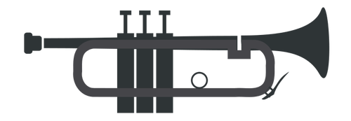 Vector silueta dibujo de una simple trompeta